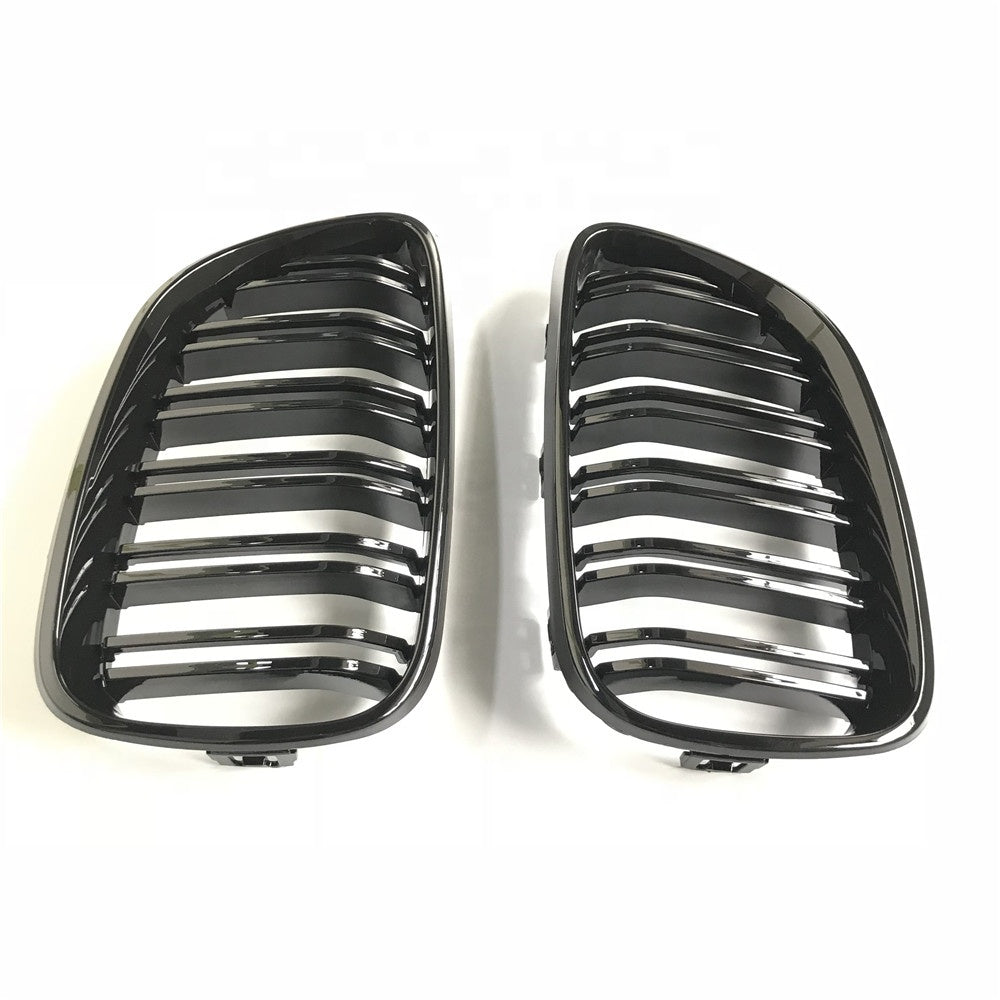 Dubbel Spijl Grill compatibel met BMW 2 Serie F22&F23 (2013-2021) Glans Zwart – afbeelding 3