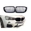 Grill compatibel met BMW X3 Serie F25 LCI & X4 Serie F26 (2014-2018) Glans Zwart – afbeelding 1