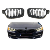 Dubbel Spijl Grill compatibel met BMW 3 Serie F30&F31 (2012-2019) Glans Zwart - afbeelding 1