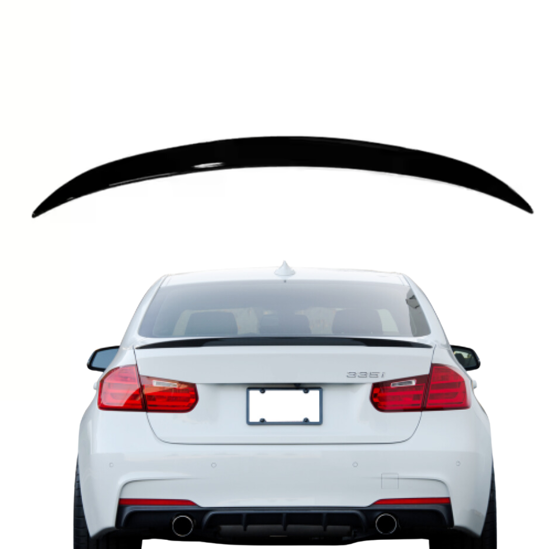 Spoiler compatibel met BMW 3 Serie F30 (2012-2019) Glans Zwart, uitvoering B - afbeelding 1