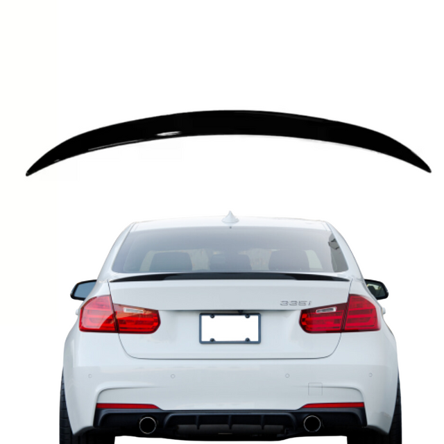 Spoiler compatibel met BMW 3 Serie F30 (2012-2019) Glans Zwart, uitvoering B - afbeelding 1