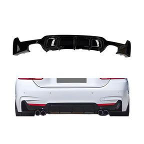Diffuser compatibel met BMW 4 Serie F32&F33&F36 (2012-2020) Glans Zwart Dubbel - afbeelding 1