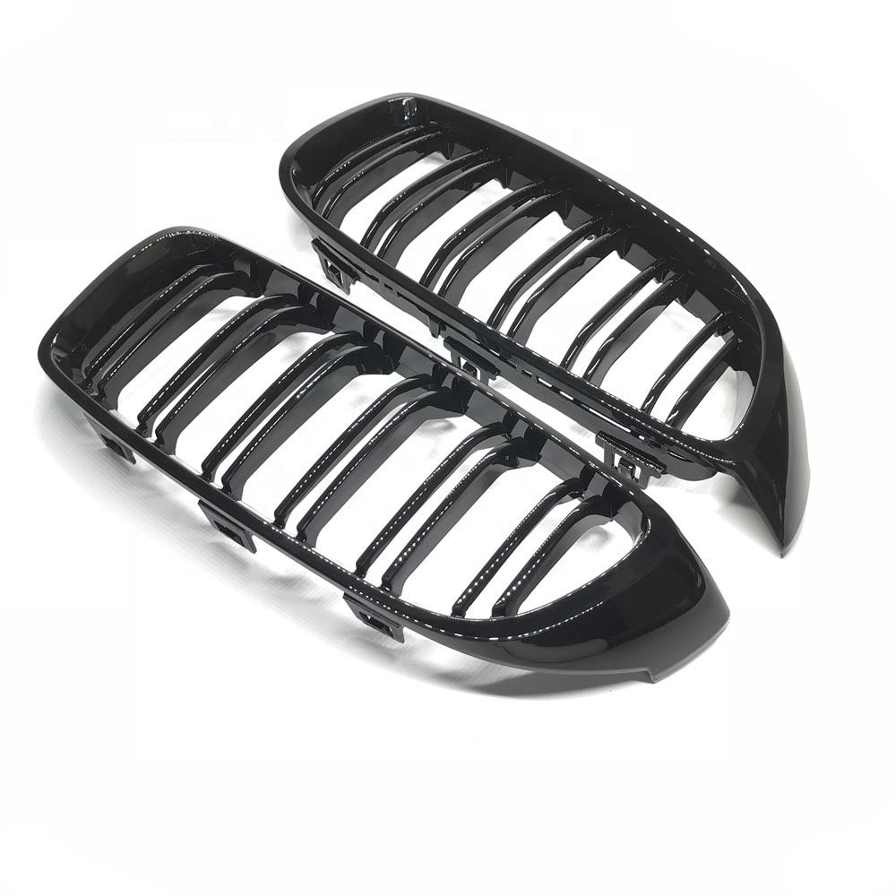 Dubbel Spijl Grill compatibel met BMW 4 Serie F32&F33&F36 (2012-2020) Glans Zwart – afbeelding 2