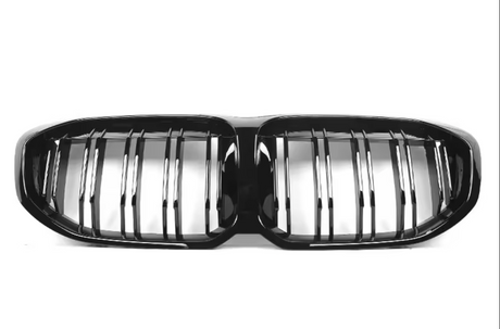 Grill compatibel met BMW 1 Serie F40 (2019+) Dubbel Spijl Glans Zwart – afbeelding 2