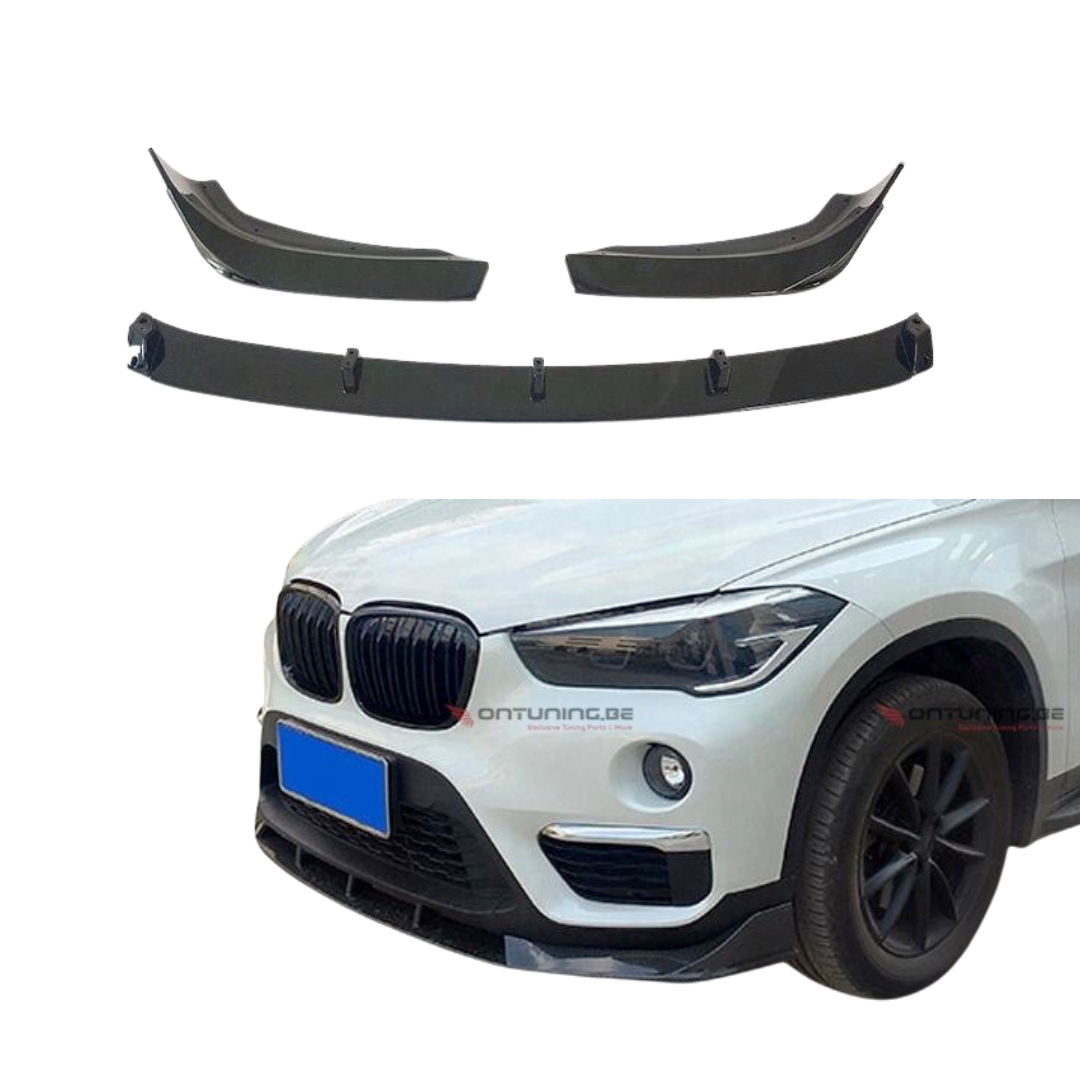Front Lip compatibel met BMW X1 Serie F48 (2015-2019) Glans Zwart – afbeelding 1