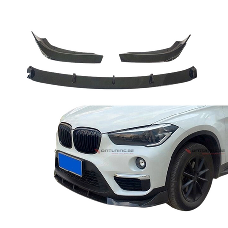 Front Lip compatibel met BMW X1 Serie F48 (2015-2019) Glans Zwart – afbeelding 1