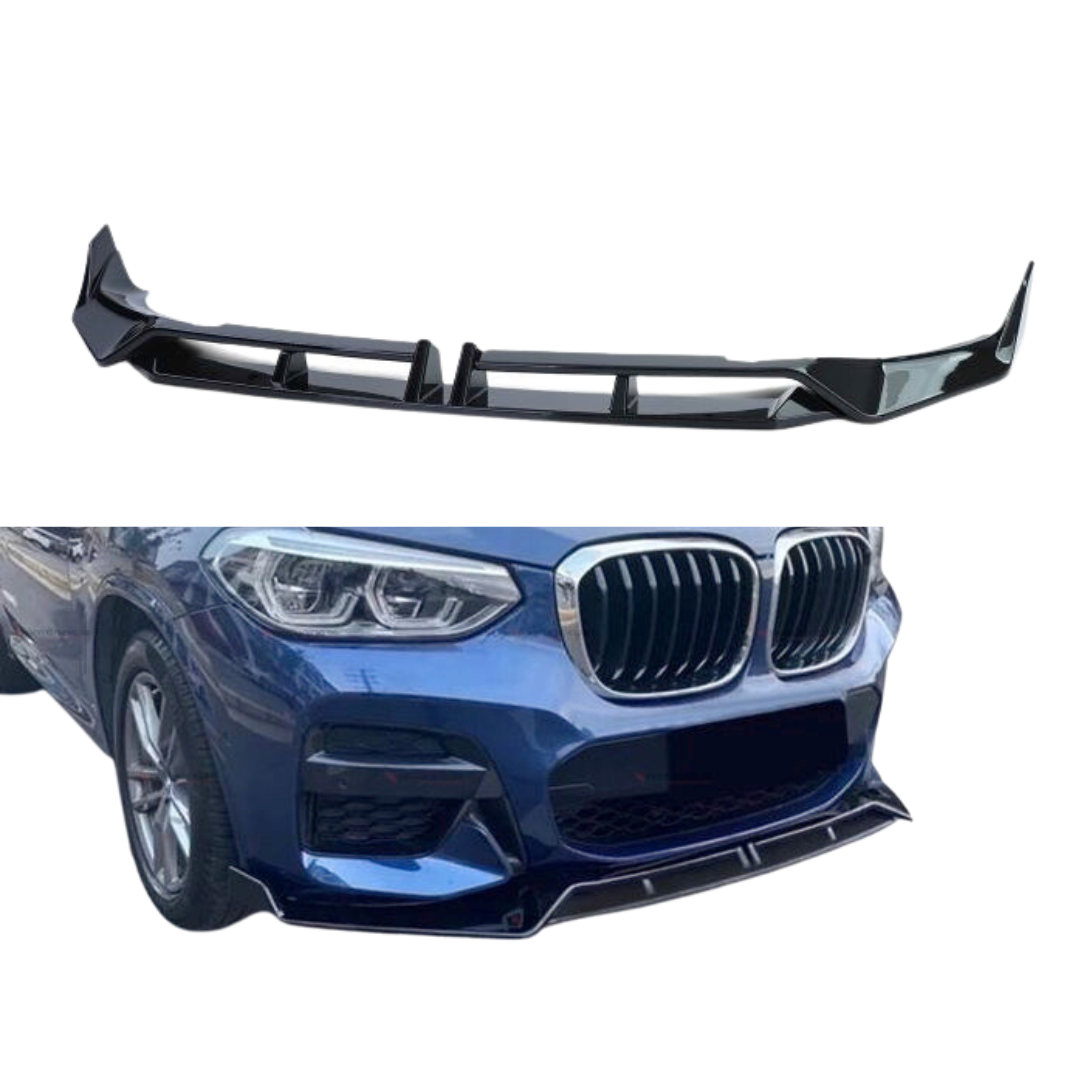 Front Lip compatibel met BMW X3 Serie G01 LCI (2021+) Glans Zwart – afbeelding 2