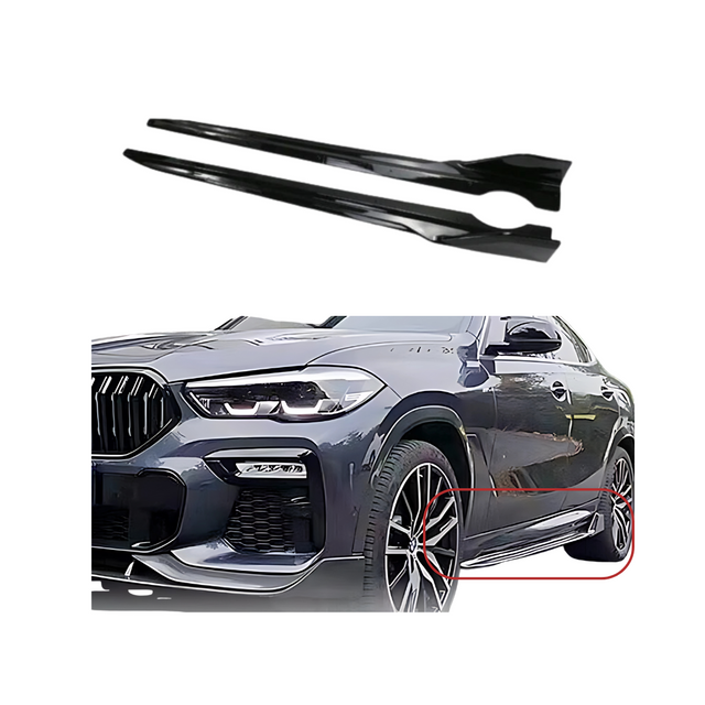 Side Lip compatibel met BMW X6 Serie G06 (2018+) Glans Zwart – afbeelding 1