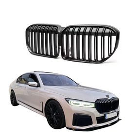 Grill compatibel met BMW 7 Serie LCI Facelift G11 & G12 (2019-2023) Dubbel Spijl Glans Zwart - afbeelding 1
