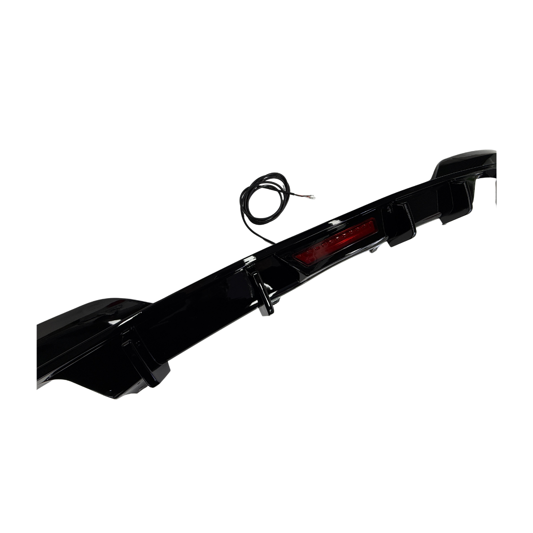 Diffuser compatibel met BMW 3 Serie G20 (2018-2023) Glans Zwart Dubbel met Remlicht - afbeelding 3