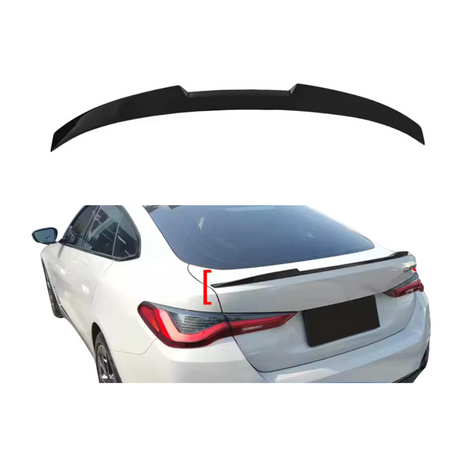 Spoiler compatibel met BMW 4 Serie G26 Gran Coupe (2020+) Glans Zwart, uitvoering A - afbeelding 1