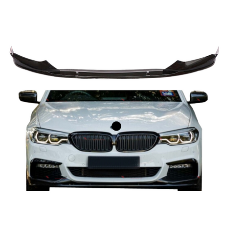Front Lip compatibel met BMW 5 Serie G30 & G31 (2017-2020) Glans Zwart – afbeelding 1