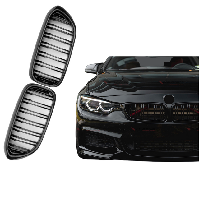 Grill compatibel met BMW 5 Serie G30&G31 (2017-2020) Glans Zwart, uitvoering A - afbeelding 1
