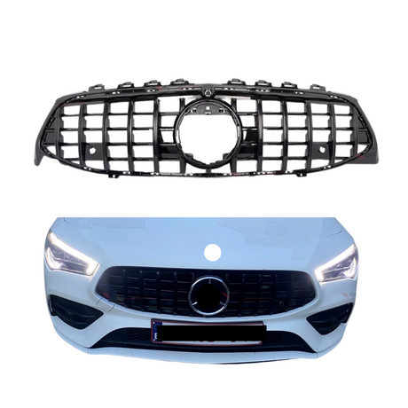 Grill compatibel met Mercedes CLA Klasse C118, X118 (2018+) Grill Glans Zwart – afbeelding 1