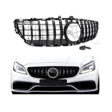 Grill compatibel met Mercedes CLS C218, W218, X218 Facelift (2014-2018) Grill Glans Zwart – afbeelding 1