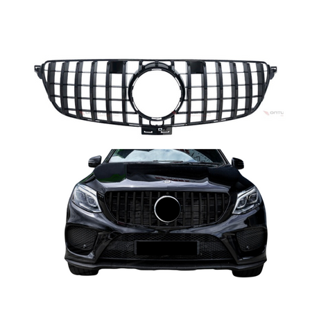 Grill compatibel met Mercedes GLE W292 (W166 Coupé) (2015-2019) Glans Zwart – afbeelding 1