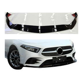 Front Lip compatibel met Mercedes A Klasse W177, V177 (2018-2023) Sport Style Glans Zwart - afbeelding 1