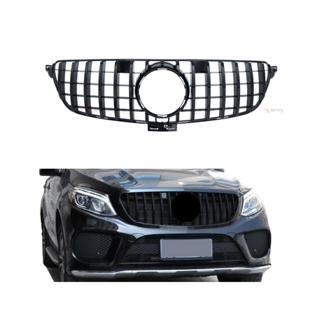Grill compatibel met Mercedes GLE W166 (2015-2019) Glans Zwart – afbeelding 1