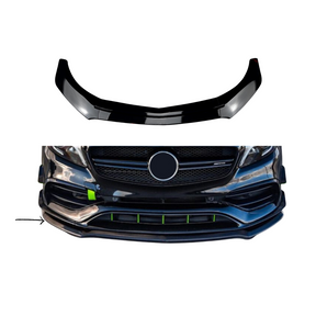 Front Lip compatibel met Mercedes A Klasse W176 (2012-2015) Glans Zwart – afbeelding 1