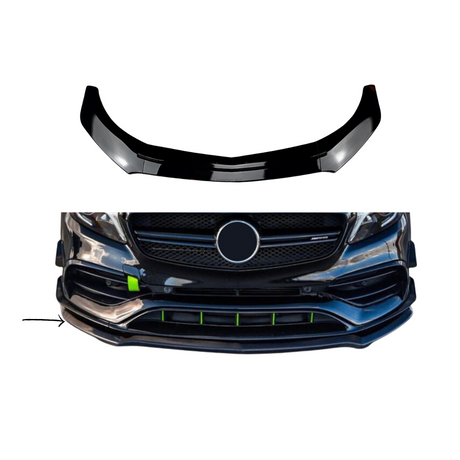 Front Lip compatibel met Mercedes A Klasse W176 (2012-2015) Glans Zwart – afbeelding 1