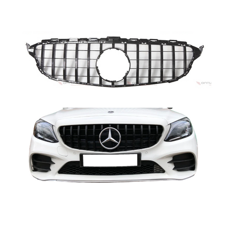 Grill compatibel met Mercedes C Klasse W205, C205, S205 (2014-2018) Glans Zwart – afbeelding 1
