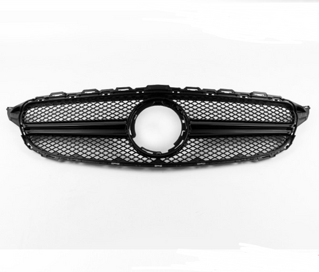 Grill compatibel met Mercedes C Klasse W205 (2014-2018) Glans Zwart – afbeelding 2