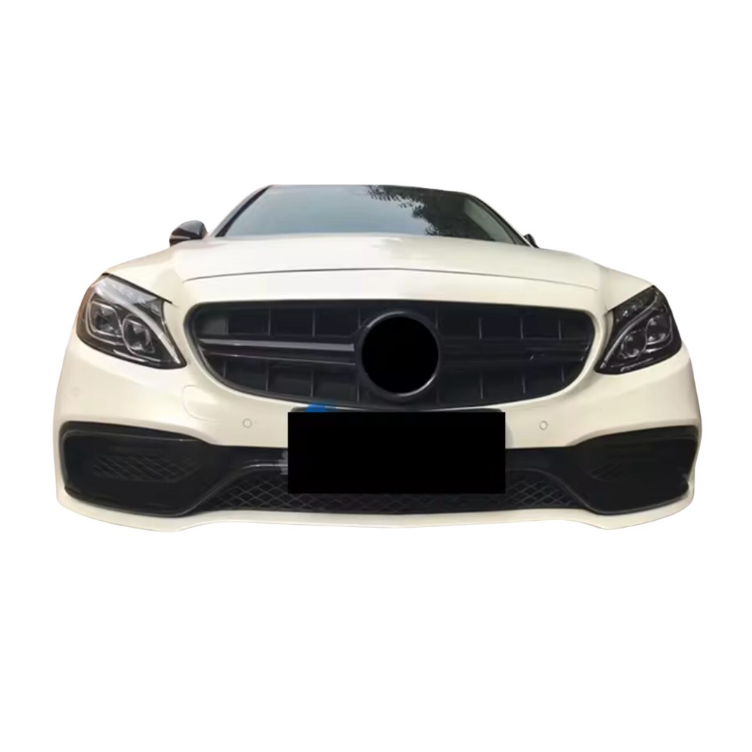 Grill compatibel met Mercedes C Klasse (2014-2018) Glans Zwart – afbeelding 3