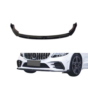 Front Lip compatibel met Mercedes C Klasse W205 Facelift (2018-2021) Glans Zwart – afbeelding 1