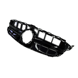 Grill compatibel met Mercedes C Klasse W205 Facelift (2018-2021) Glans Zwart, uitvoering B - afbeelding 4