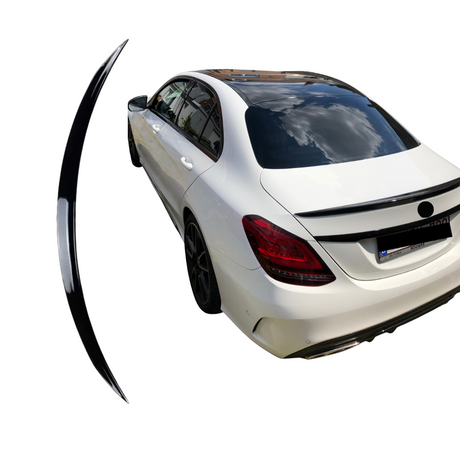 Spoiler compatibel met Mercedes C Class W205 (2014-2021) Glans Zwart – afbeelding 1