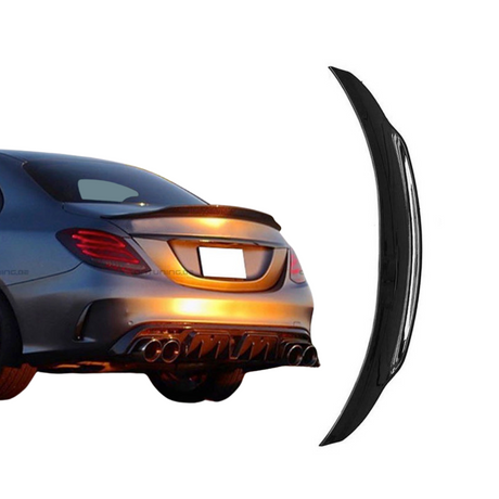 Spoiler compatibel met Mercedes C Class W205 (2014-2021) Glans Zwart – afbeelding 1