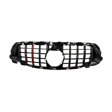 Grill compatibel met Mercedes E Klasse W213, S213 Facelift (2020-2024) Glans Zwart/Carbon/Rood - afbeelding 2