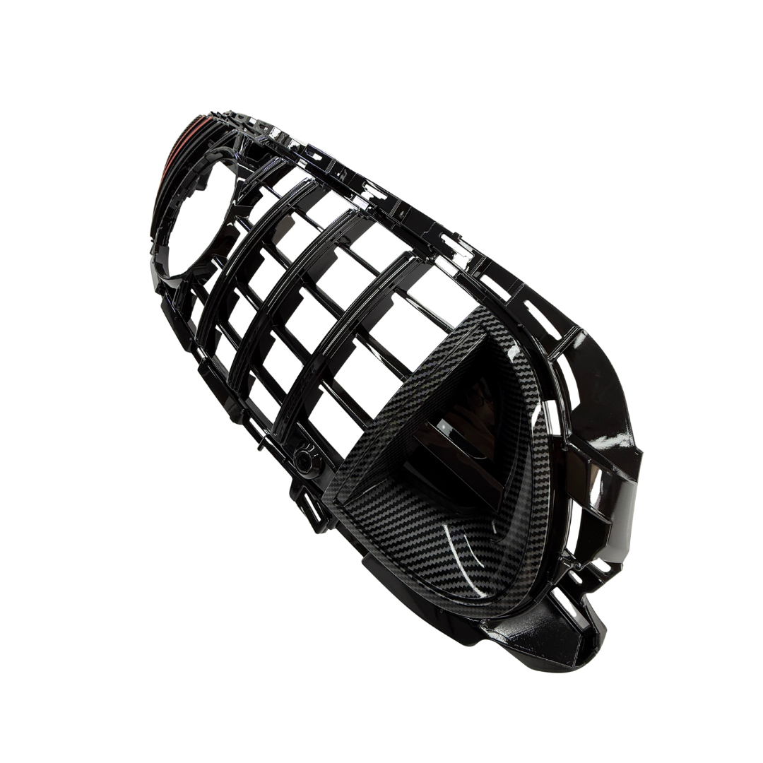 Grill compatibel met Mercedes E Klasse W213, S213 Facelift (2020-2024) Glans Zwart/Carbon/Rood - afbeelding 3