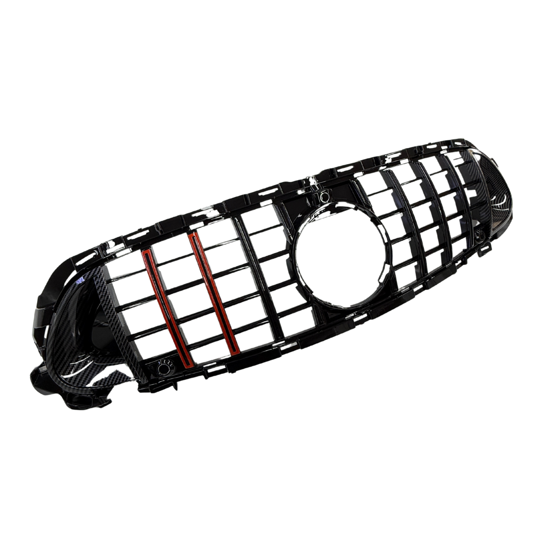 Grill compatibel met Mercedes E Klasse W213, S213 Facelift (2020-2024) Glans Zwart/Carbon/Rood - afbeelding 5