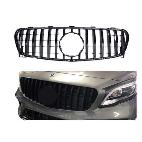 Grill compatibel met Mercedes GLA X156 Facelift (2017-2020) Glans Zwart – afbeelding 1